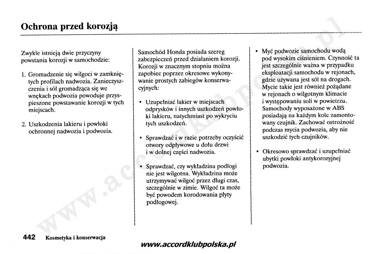 Honda Accord VII 7 instrukcja obslugi / page 446