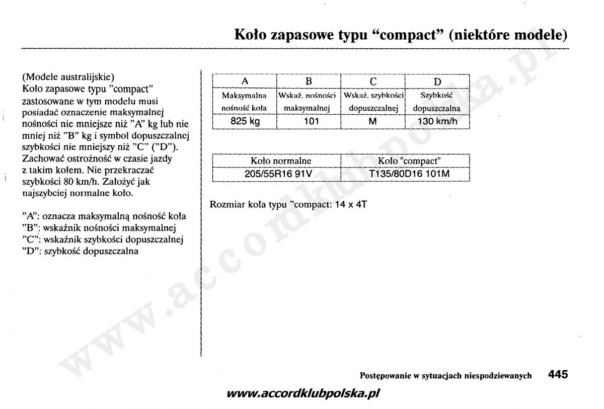 Honda Accord VII 7 instrukcja obslugi / page 449