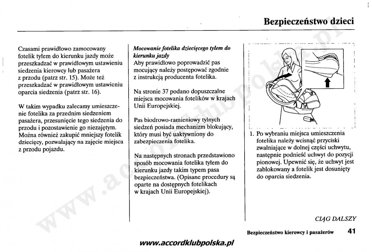 Honda Accord VII 7 instrukcja obslugi / page 45