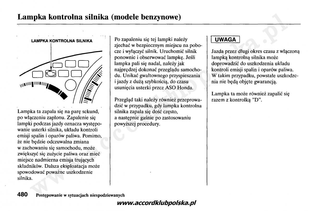 Honda Accord VII 7 instrukcja obslugi / page 484