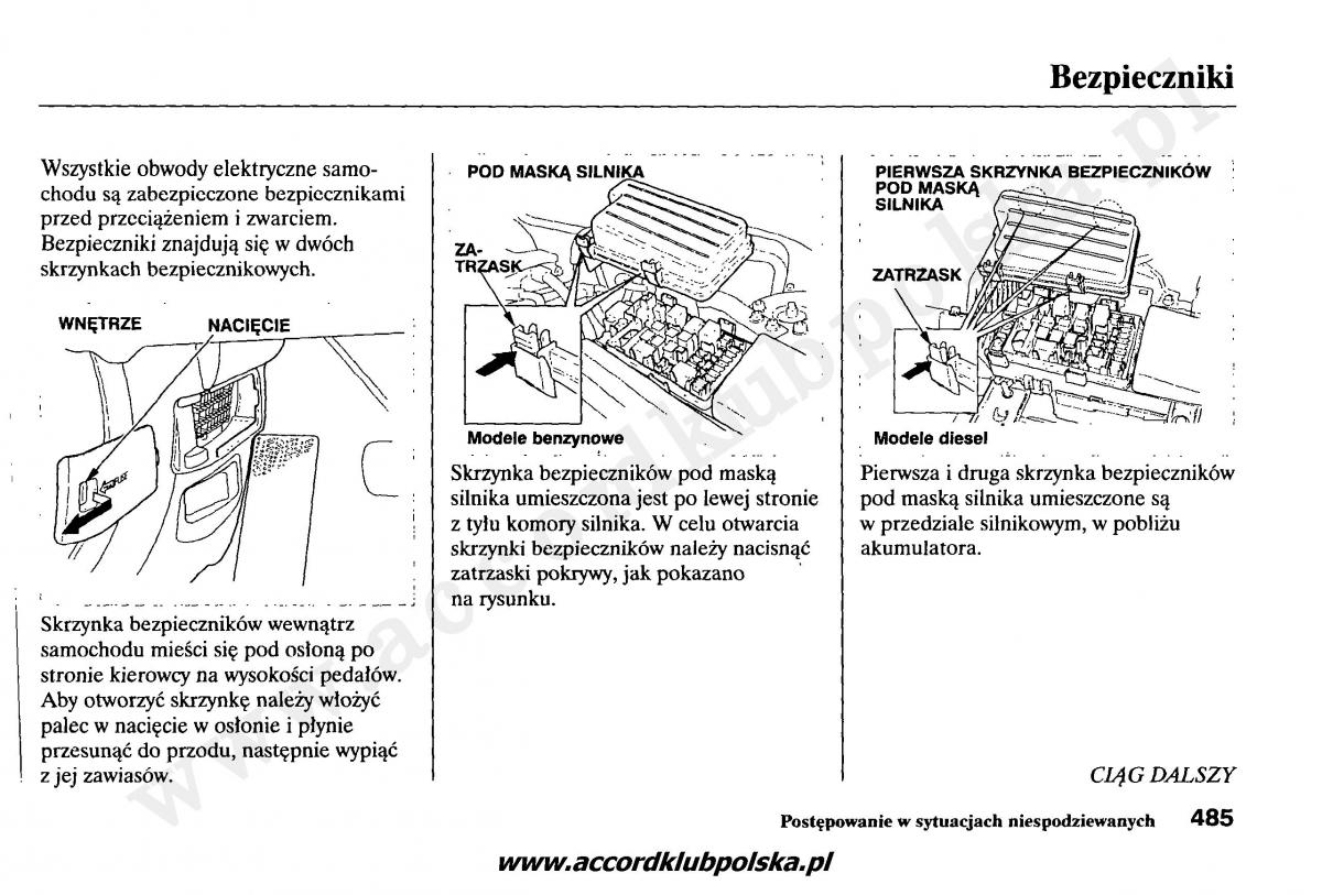 Honda Accord VII 7 instrukcja obslugi / page 489