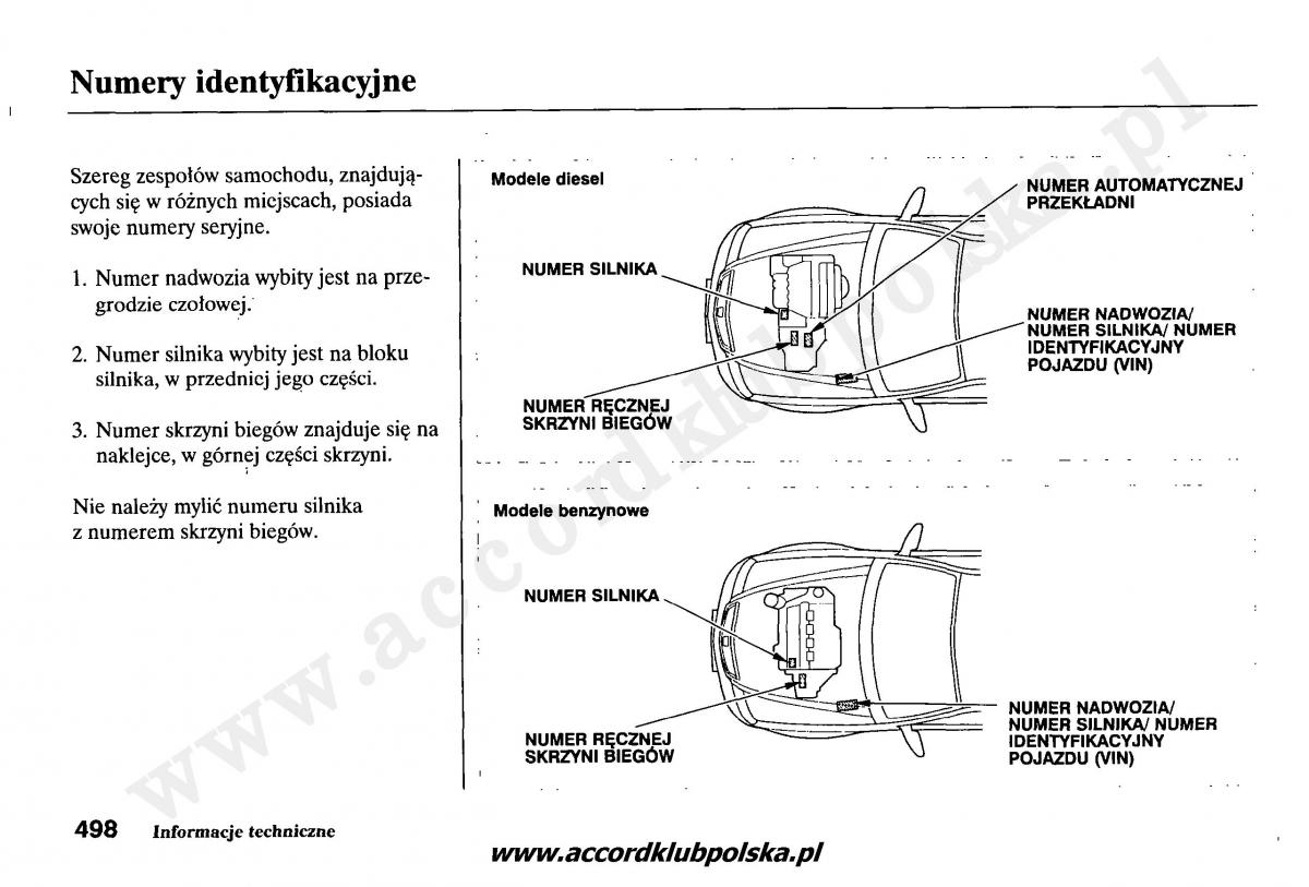 Honda Accord VII 7 instrukcja obslugi / page 502