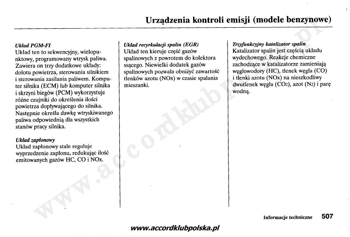 Honda Accord VII 7 instrukcja obslugi / page 511