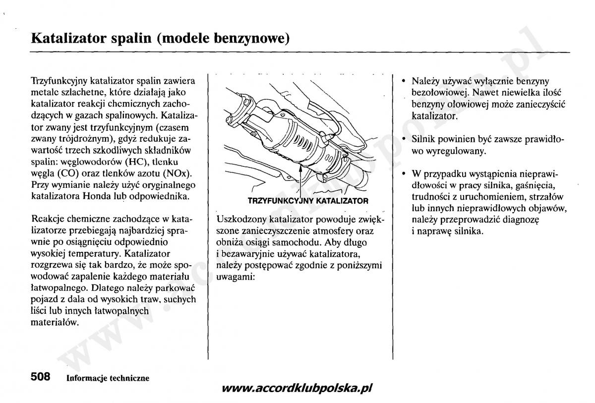 Honda Accord VII 7 instrukcja obslugi / page 512