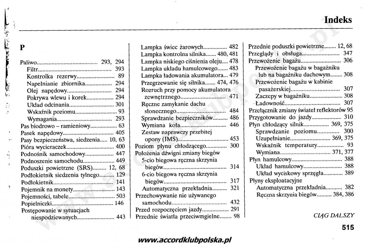 Honda Accord VII 7 instrukcja obslugi / page 519