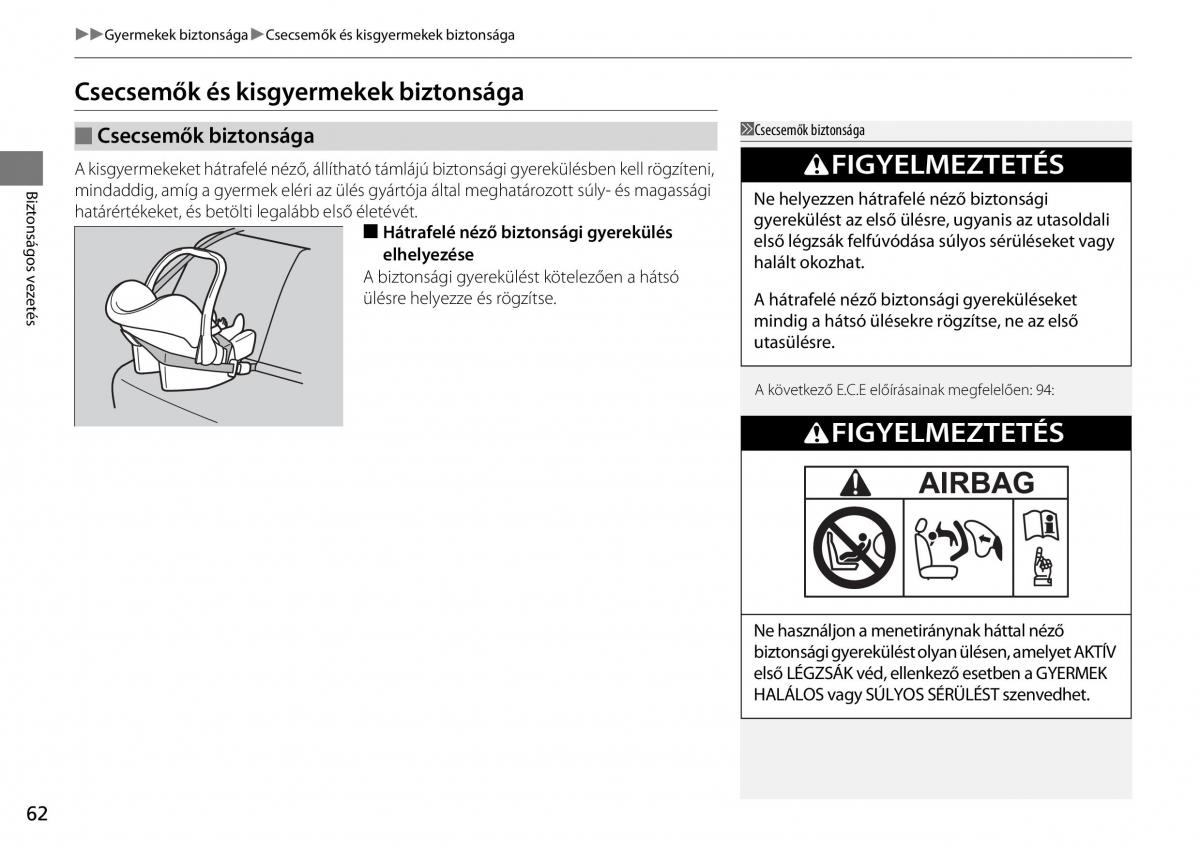 Honda Accord VIII 8 Kezelesi utmutato / page 63