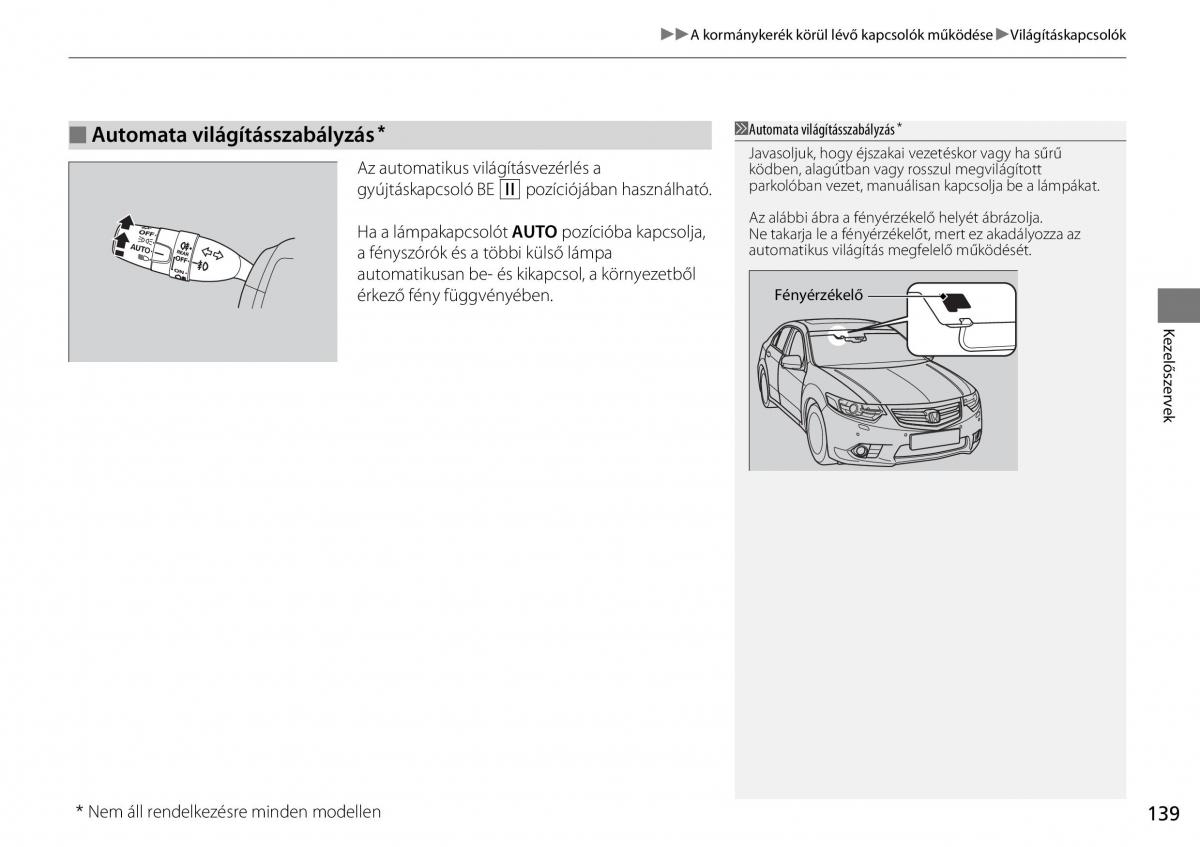 Honda Accord VIII 8 Kezelesi utmutato / page 140