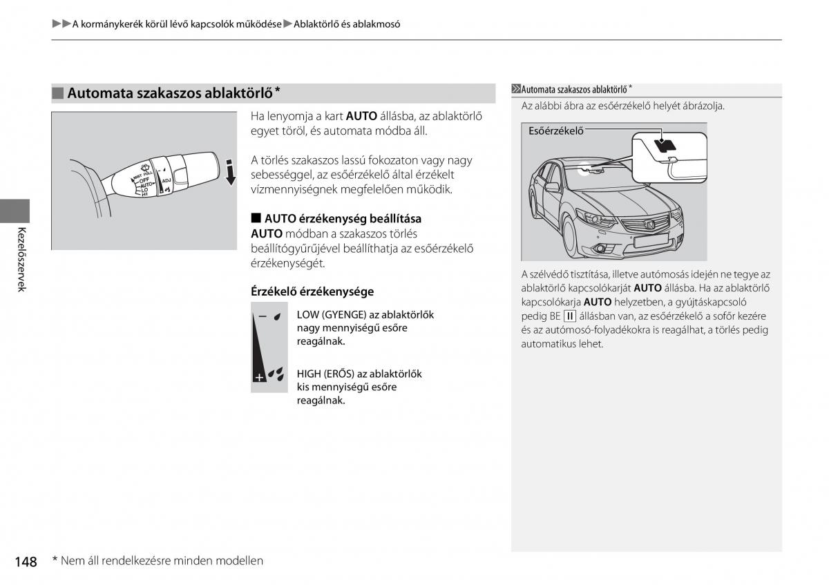 Honda Accord VIII 8 Kezelesi utmutato / page 149