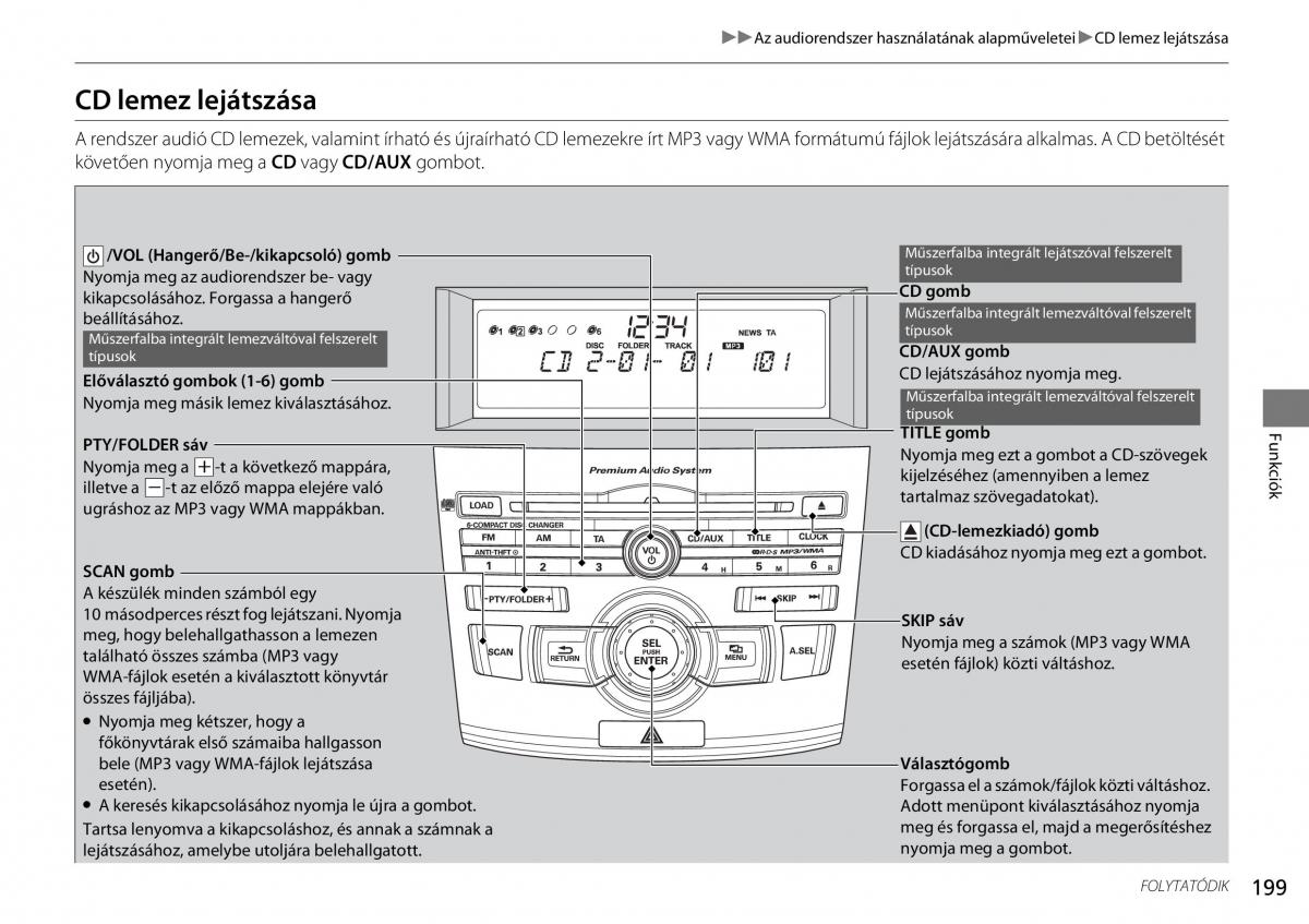 Honda Accord VIII 8 Kezelesi utmutato / page 200