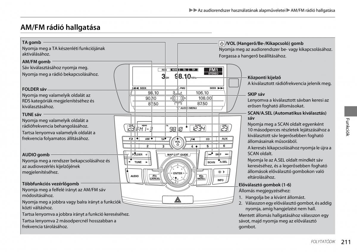 Honda Accord VIII 8 Kezelesi utmutato / page 212