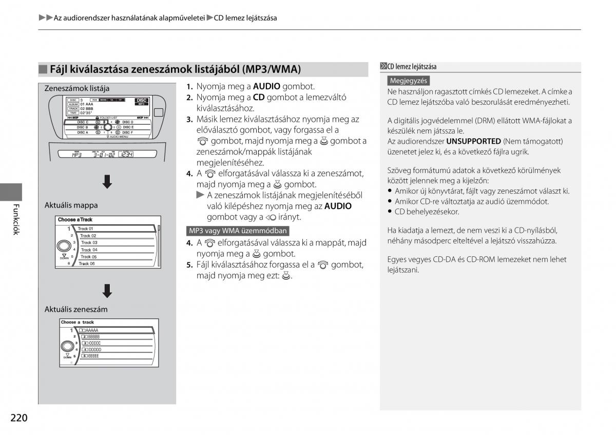 Honda Accord VIII 8 Kezelesi utmutato / page 221