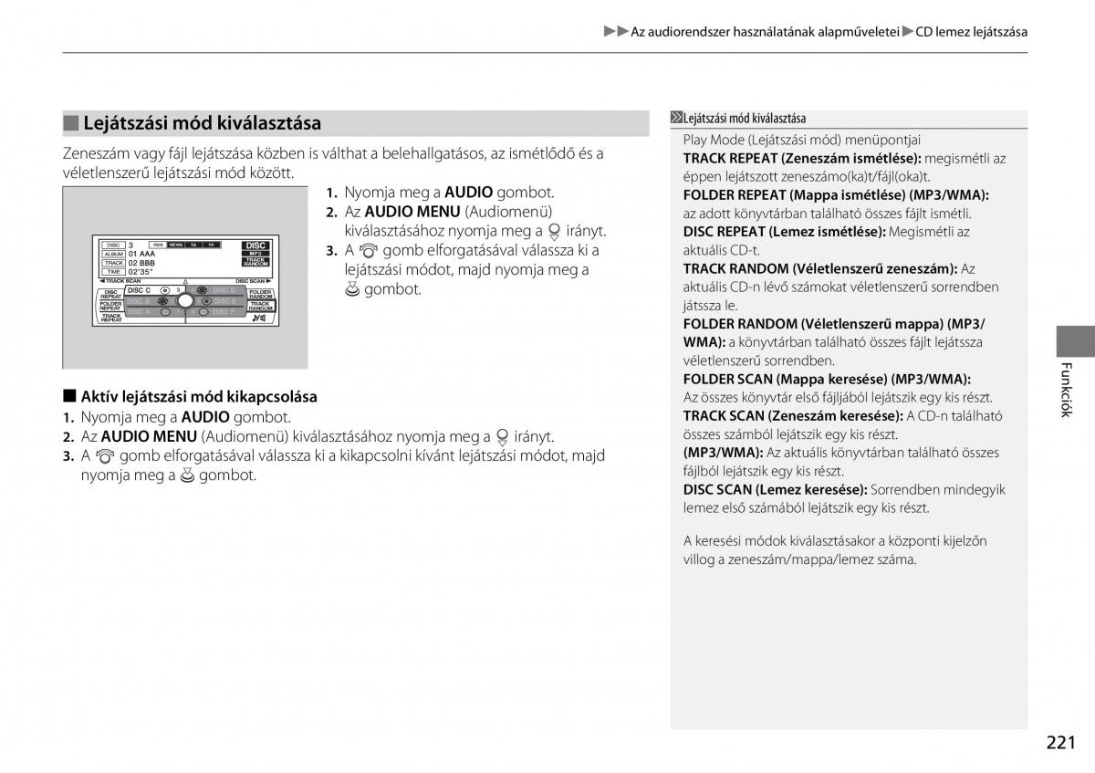 Honda Accord VIII 8 Kezelesi utmutato / page 222