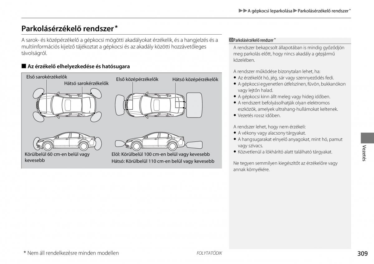 Honda Accord VIII 8 Kezelesi utmutato / page 310