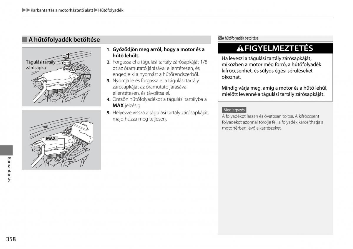 Honda Accord VIII 8 Kezelesi utmutato / page 359