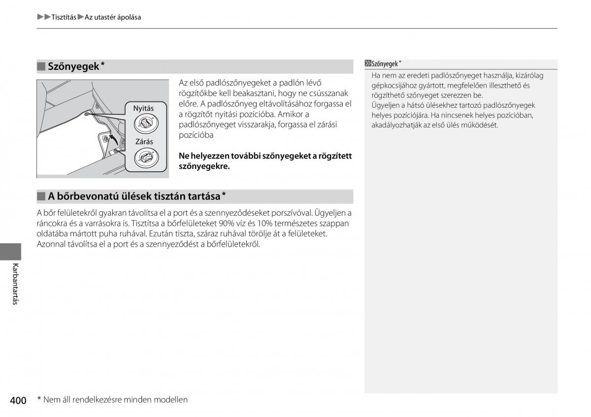 Honda Accord VIII 8 Kezelesi utmutato / page 401