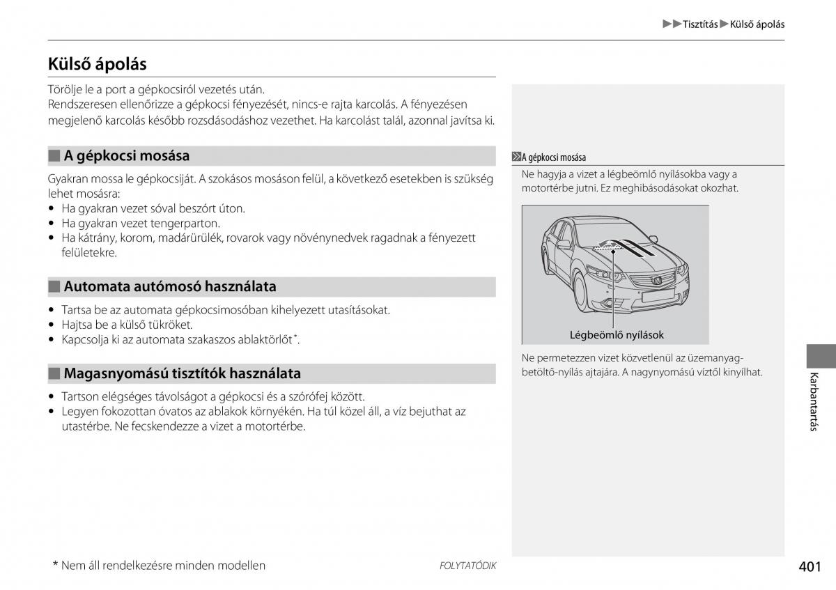 Honda Accord VIII 8 Kezelesi utmutato / page 402