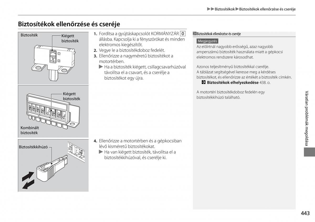 Honda Accord VIII 8 Kezelesi utmutato / page 444