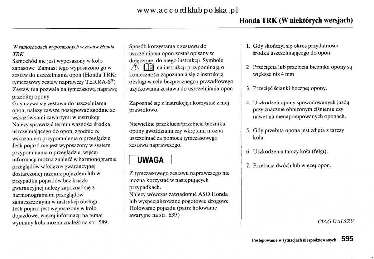 Honda Accord VIII 8 instrukcja obslugi / page 601