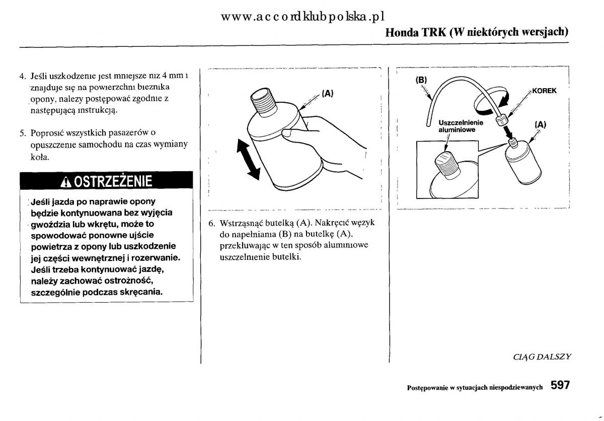 Honda Accord VIII 8 instrukcja obslugi / page 603