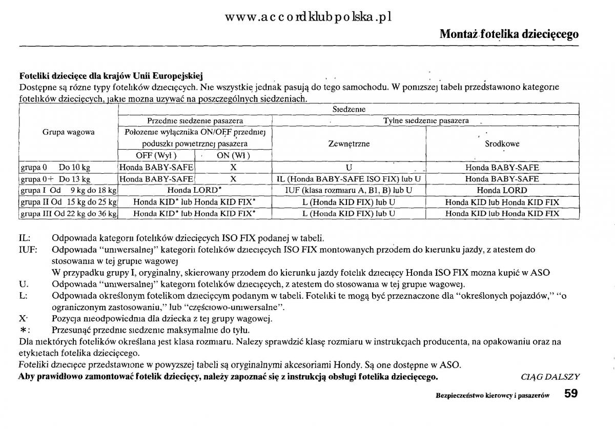 Honda Accord VIII 8 instrukcja obslugi / page 65