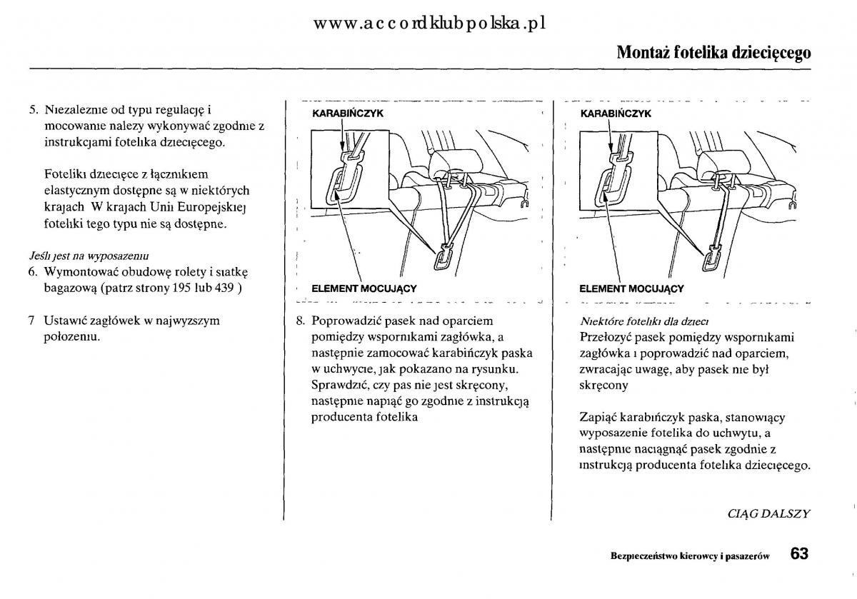 Honda Accord VIII 8 instrukcja obslugi / page 69