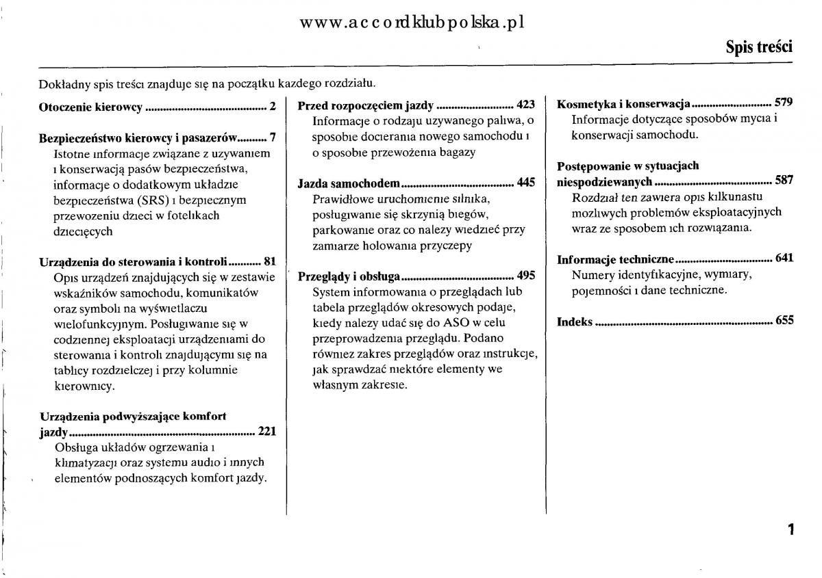 Honda Accord VIII 8 instrukcja obslugi / page 7