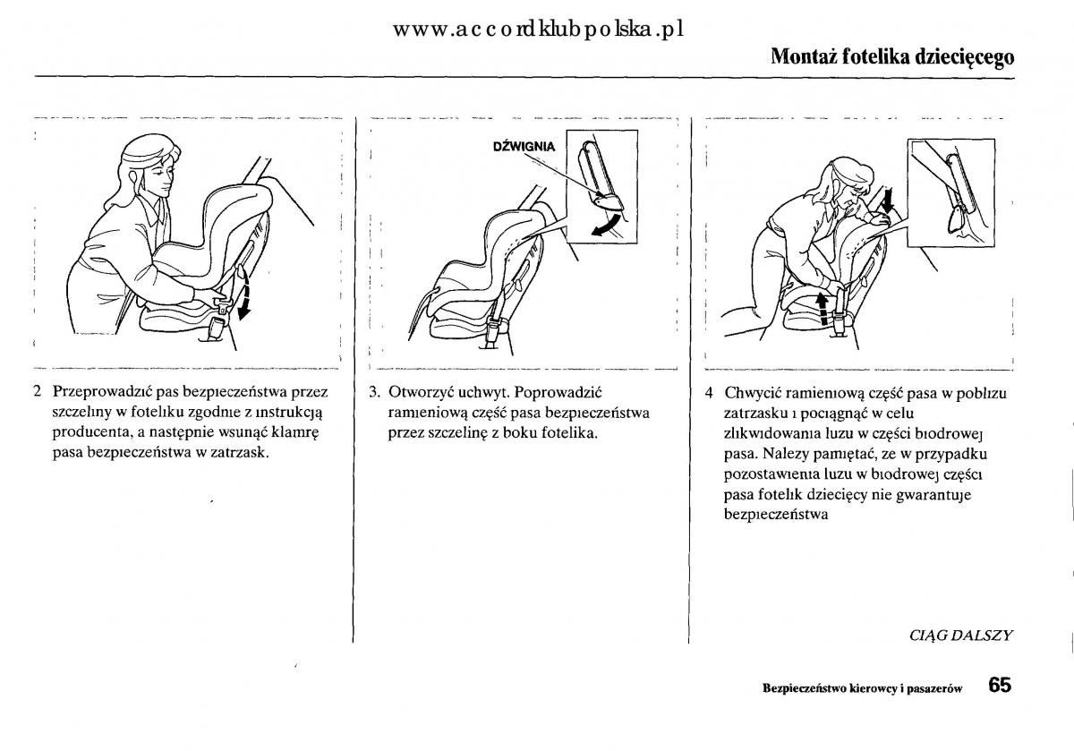 Honda Accord VIII 8 instrukcja obslugi / page 71