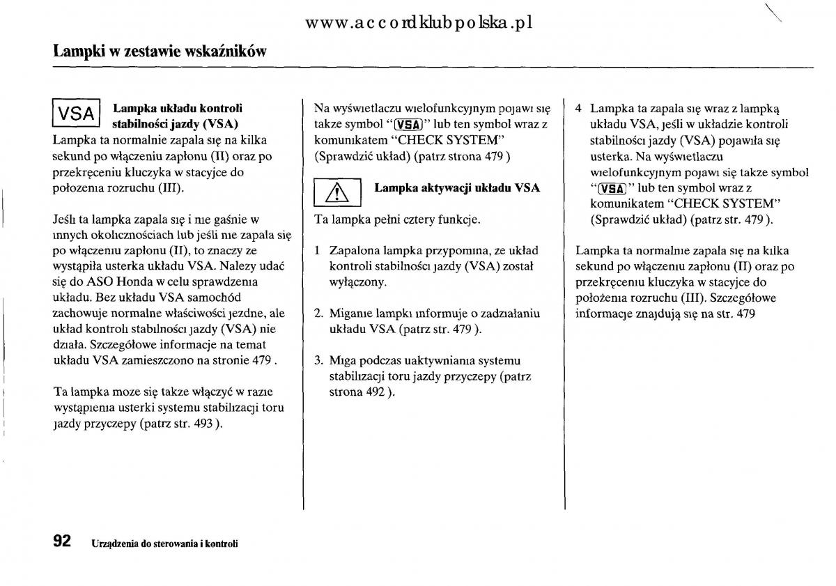 Honda Accord VIII 8 instrukcja obslugi / page 98