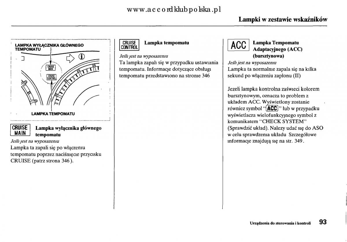 Honda Accord VIII 8 instrukcja obslugi / page 99