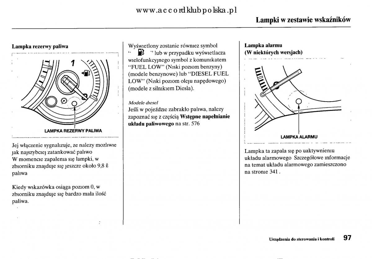 Honda Accord VIII 8 instrukcja obslugi / page 103