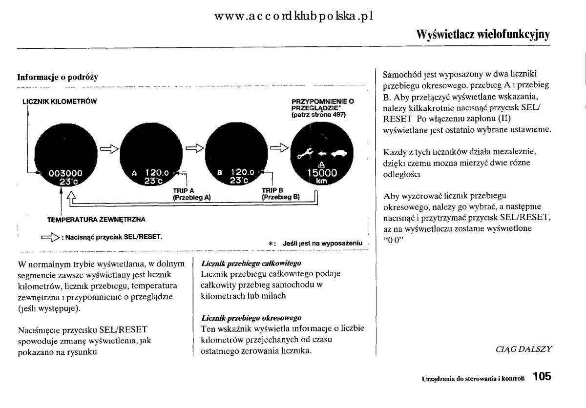 Honda Accord VIII 8 instrukcja obslugi / page 111