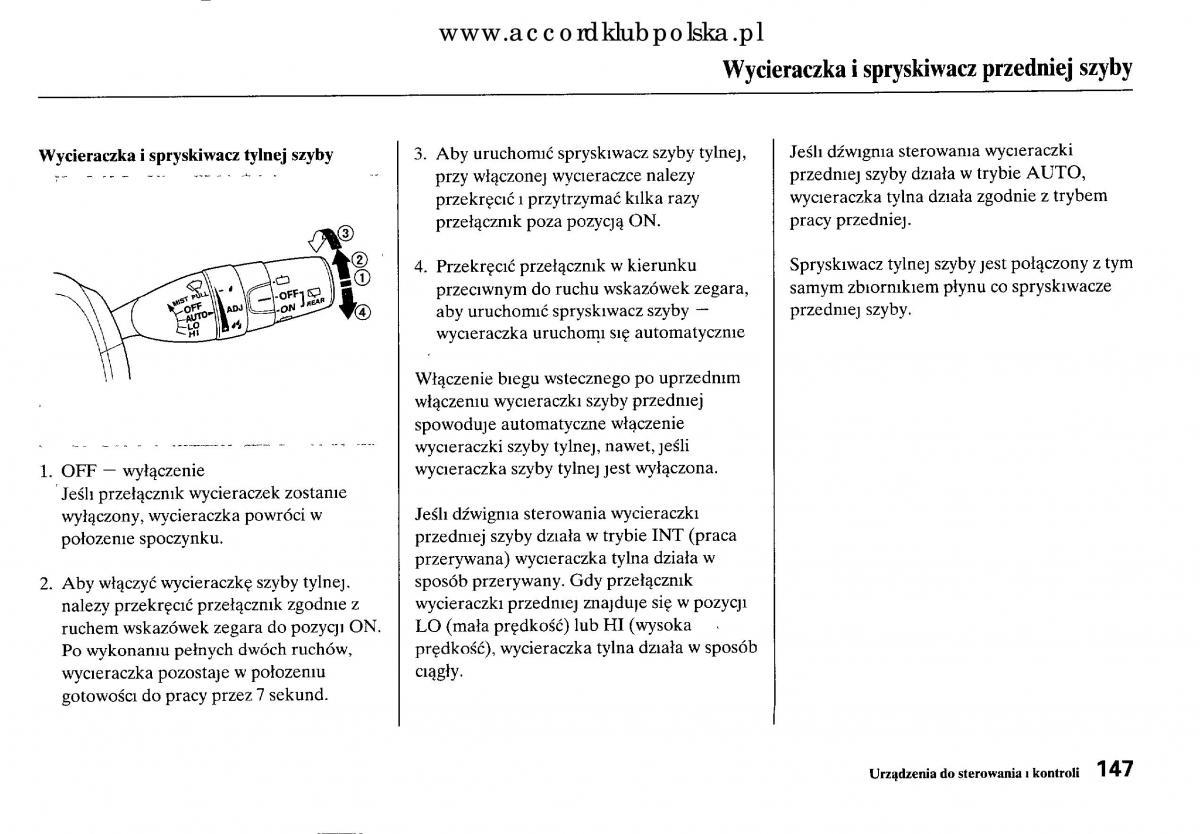 Honda Accord VIII 8 instrukcja obslugi / page 153