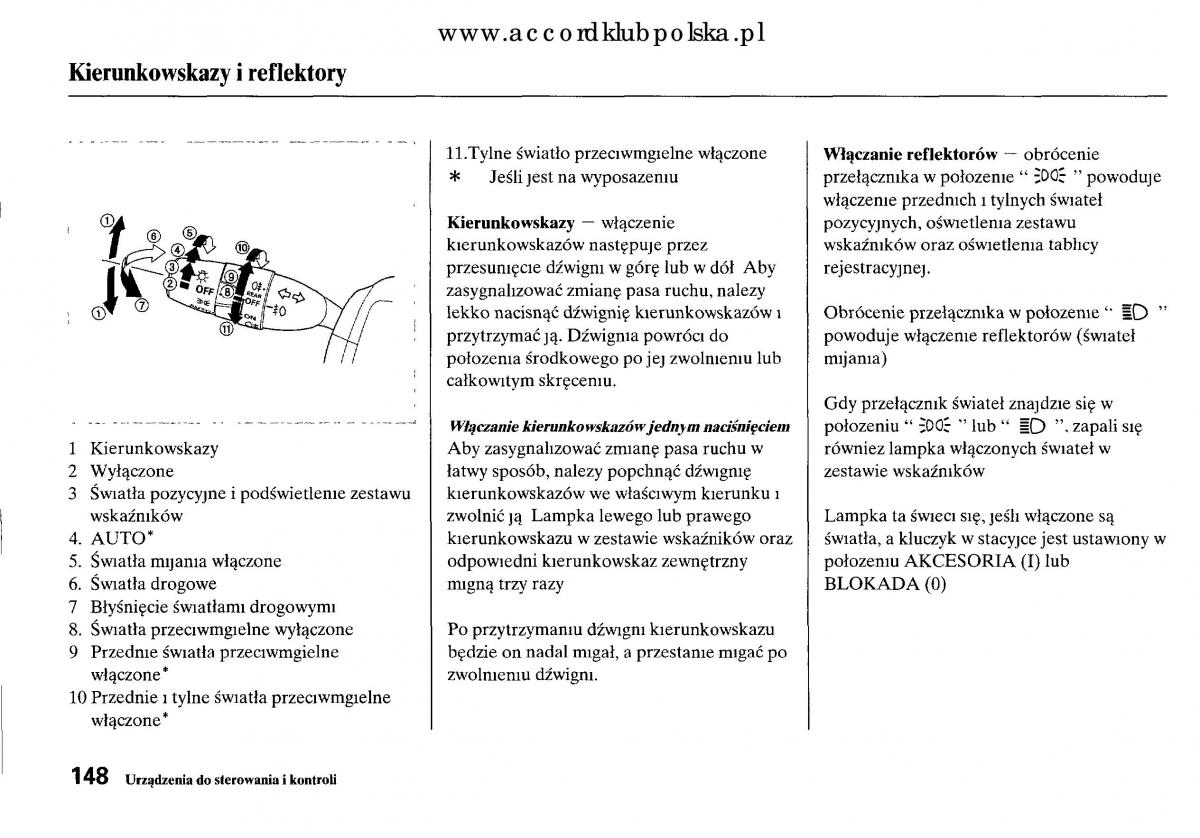 Honda Accord VIII 8 instrukcja obslugi / page 154