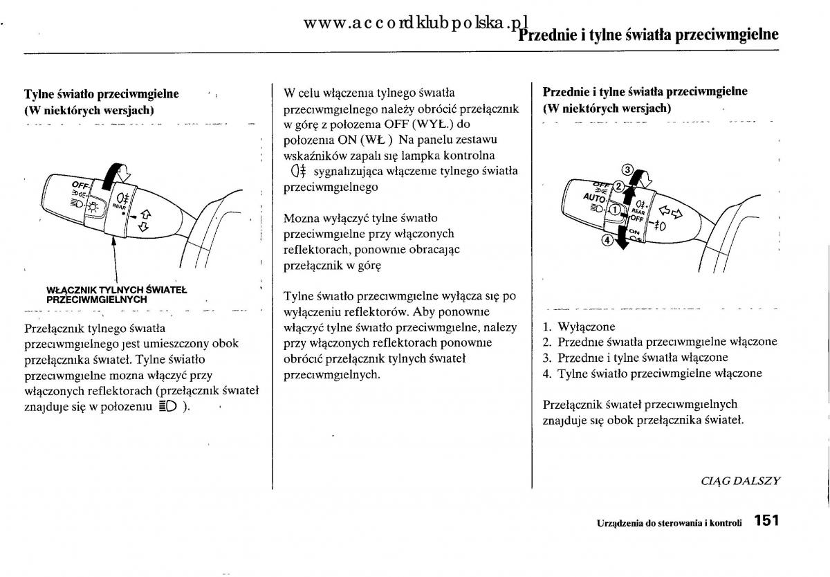 Honda Accord VIII 8 instrukcja obslugi / page 157