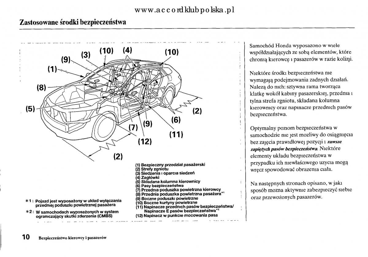 Honda Accord VIII 8 instrukcja obslugi / page 16