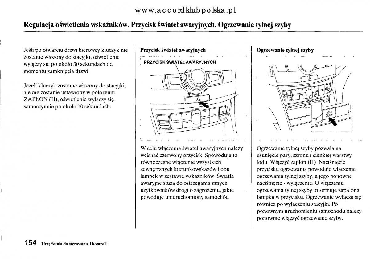 Honda Accord VIII 8 instrukcja obslugi / page 160