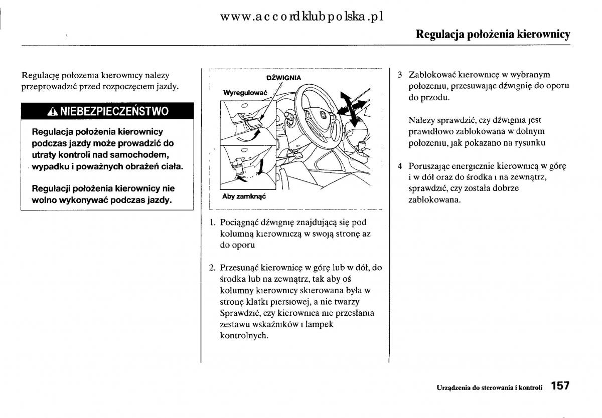 Honda Accord VIII 8 instrukcja obslugi / page 163