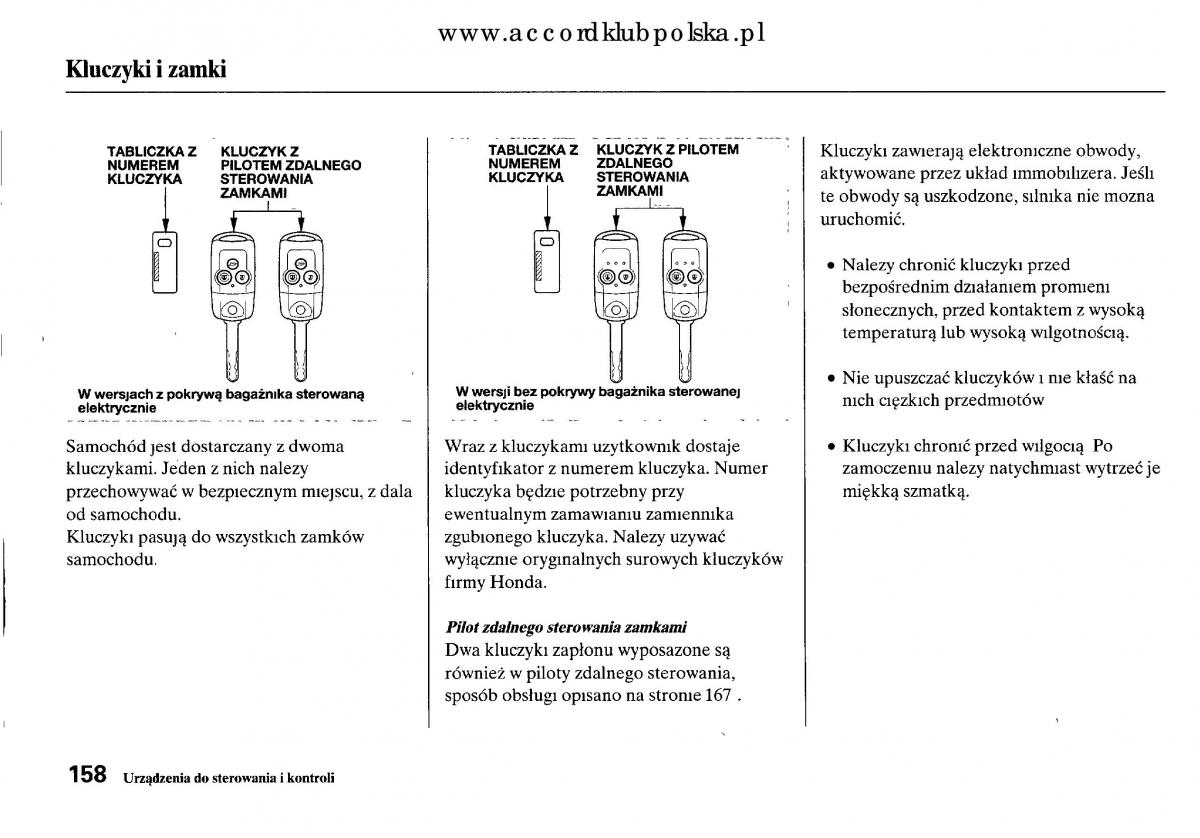 Honda Accord VIII 8 instrukcja obslugi / page 164