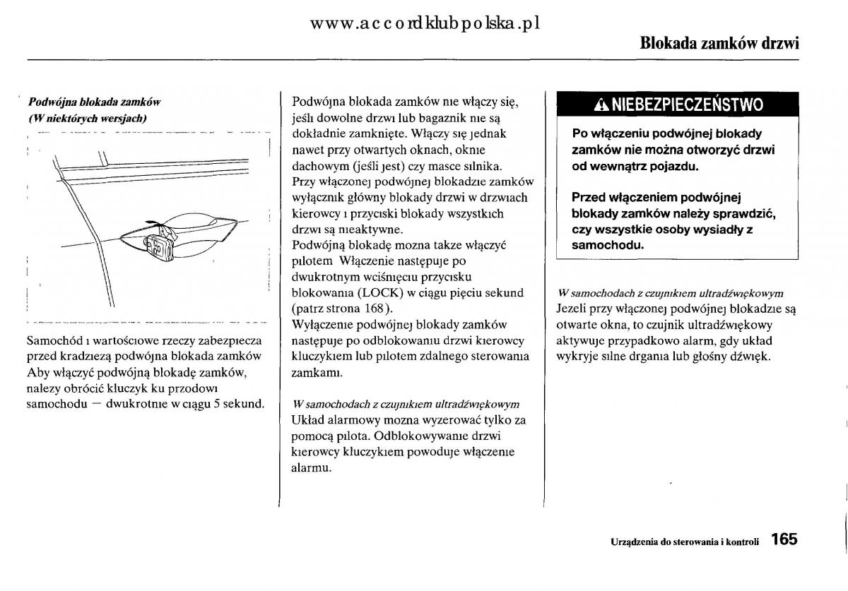 Honda Accord VIII 8 instrukcja obslugi / page 171