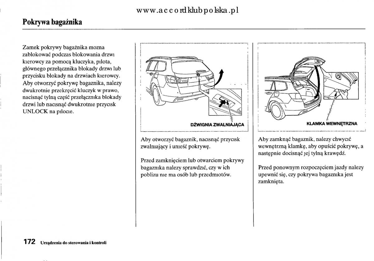 Honda Accord VIII 8 instrukcja obslugi / page 178