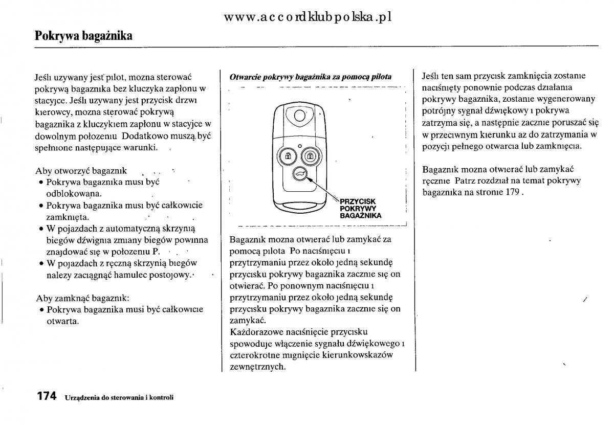 Honda Accord VIII 8 instrukcja obslugi / page 180