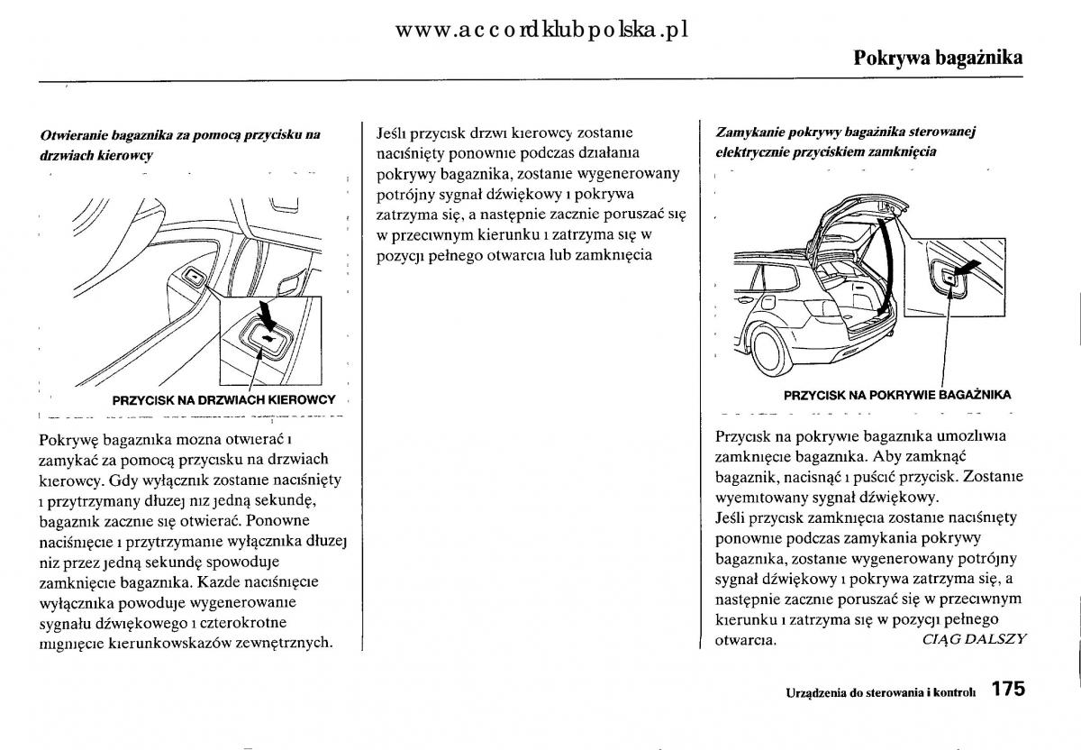 Honda Accord VIII 8 instrukcja obslugi / page 181