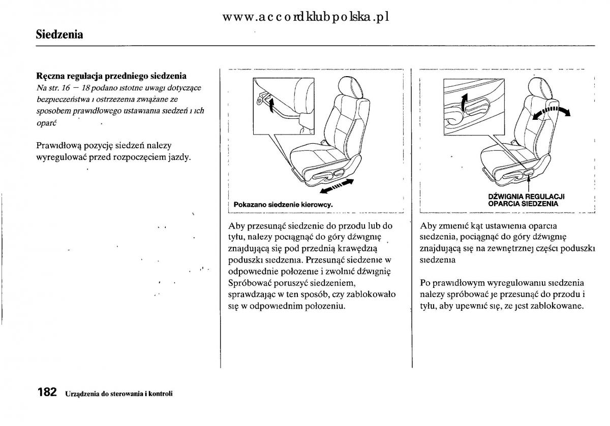 Honda Accord VIII 8 instrukcja obslugi / page 188