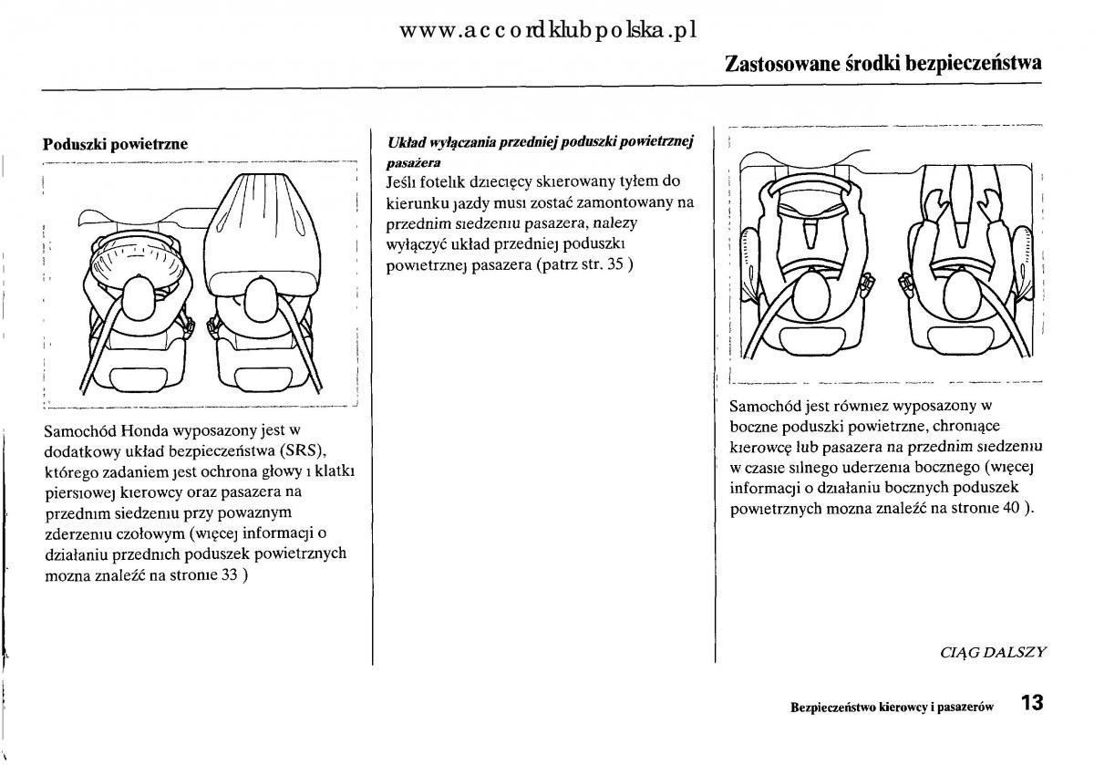 Honda Accord VIII 8 instrukcja obslugi / page 19