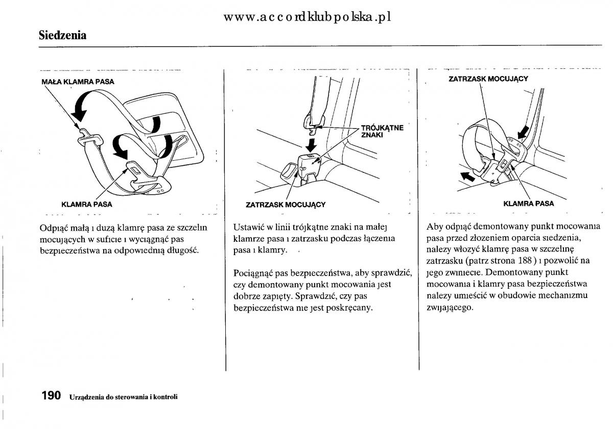 Honda Accord VIII 8 instrukcja obslugi / page 196