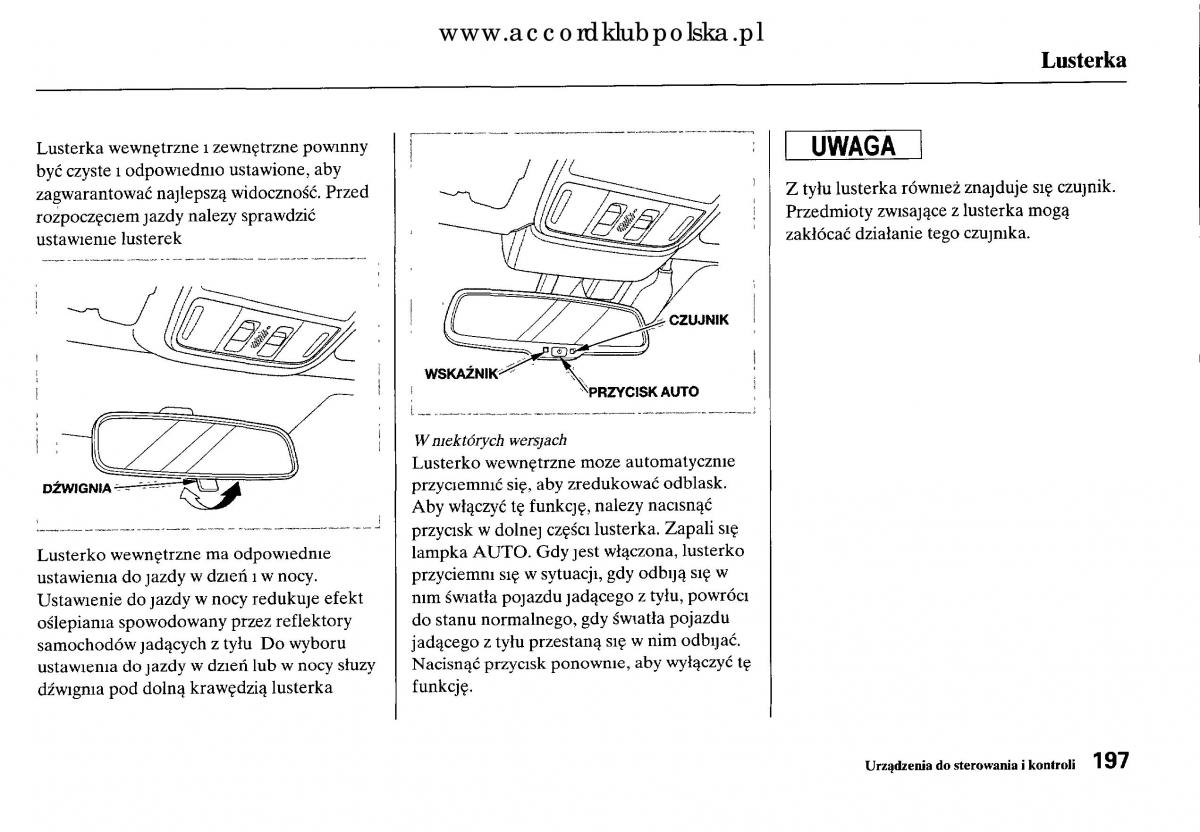 Honda Accord VIII 8 instrukcja obslugi / page 203