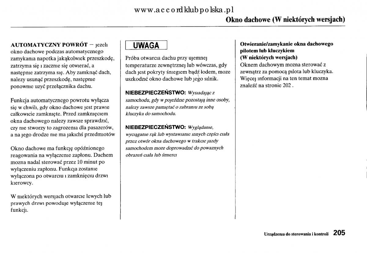 Honda Accord VIII 8 instrukcja obslugi / page 211