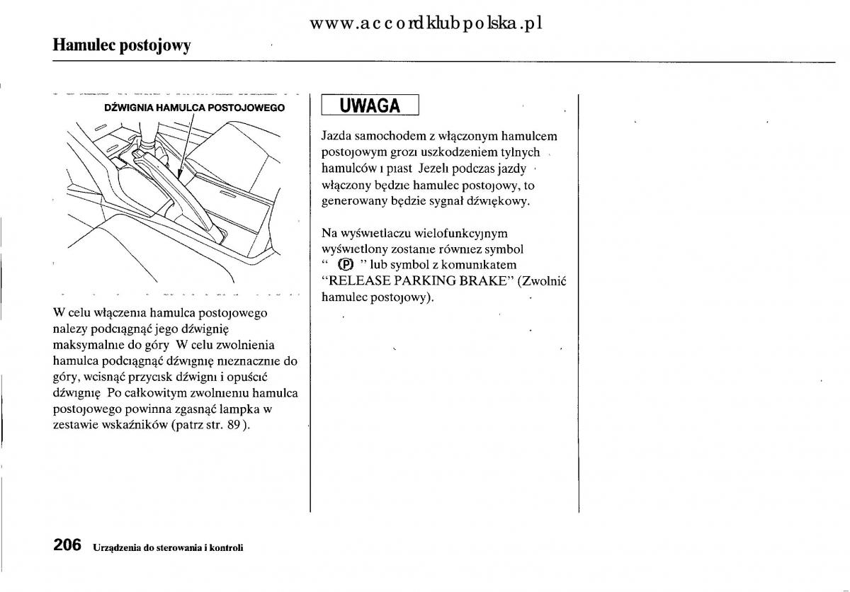 Honda Accord VIII 8 instrukcja obslugi / page 212