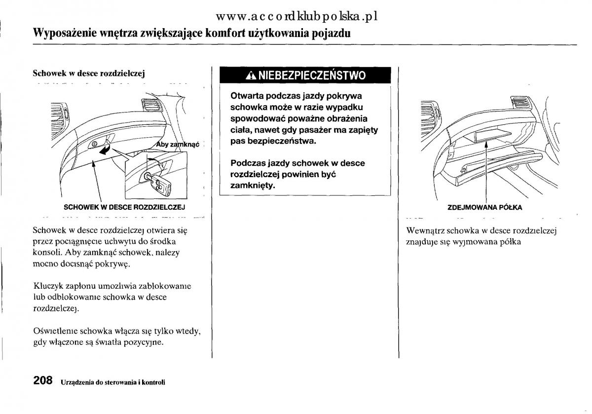 Honda Accord VIII 8 instrukcja obslugi / page 214