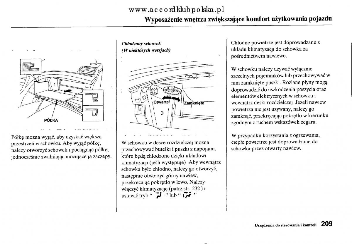 Honda Accord VIII 8 instrukcja obslugi / page 215